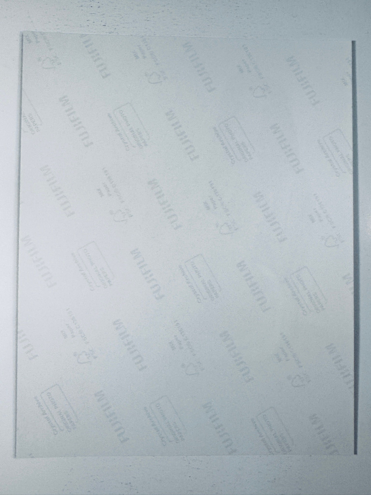 Back of the Fujifilm photographic paper showing the reverse side condition and paper branding for the Paris Jackson signed collectible.