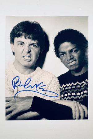 Paul McCartney Hand-Signed 8x10 Matte Photo with Michael Jackson – Beatles Memorabilia