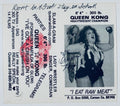 Queen Kong Deanna Booher signed 4x3.5 autograph card with lipstick kiss front view