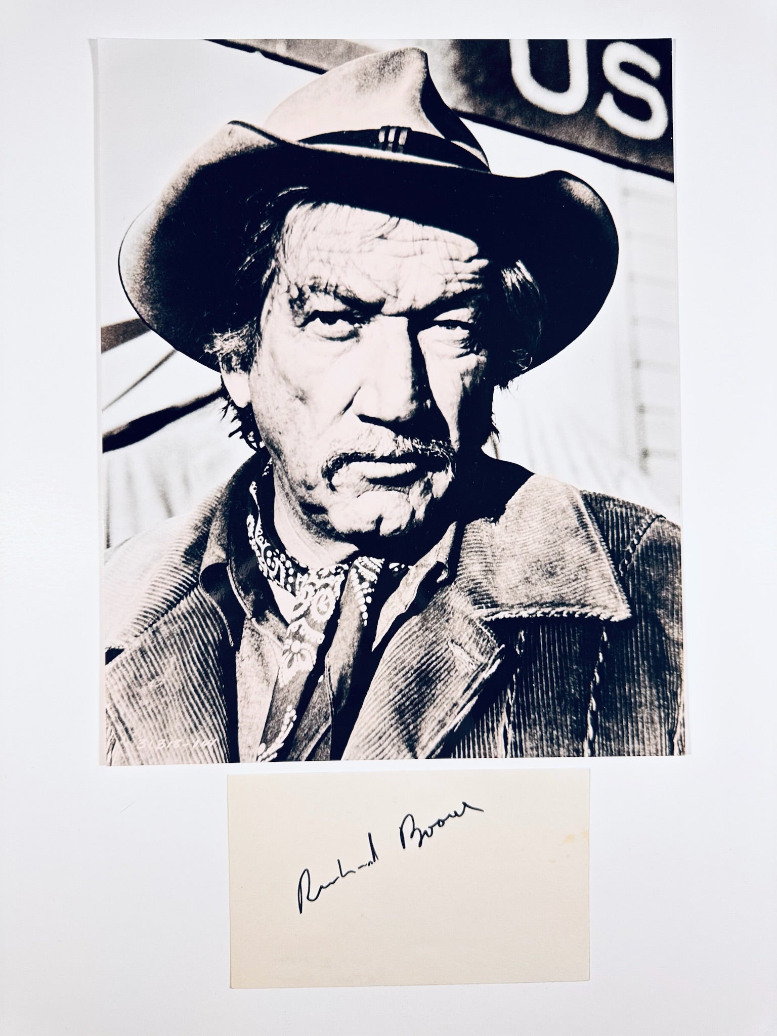 Richard Boone Hand-Signed 3x5 Index Card – Authentic Vintage Western TV Memorabilia
