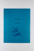 Full front view of blue Lethal Weapon script cover page hand-signed by director Richard Donner.