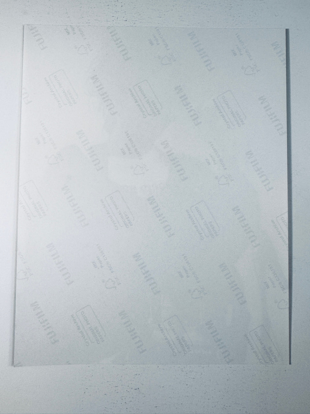 Fujifilm Crystal Archive photographic paper back surface showing the authentic backing and matte paper texture for the Robert Smith signed photo.