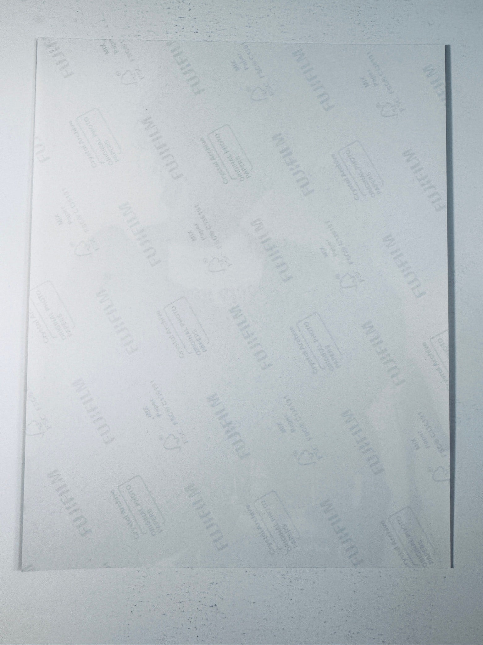 Fujifilm Crystal Archive photographic paper back surface showing the authentic backing and matte paper texture for the Robert Smith signed photo.