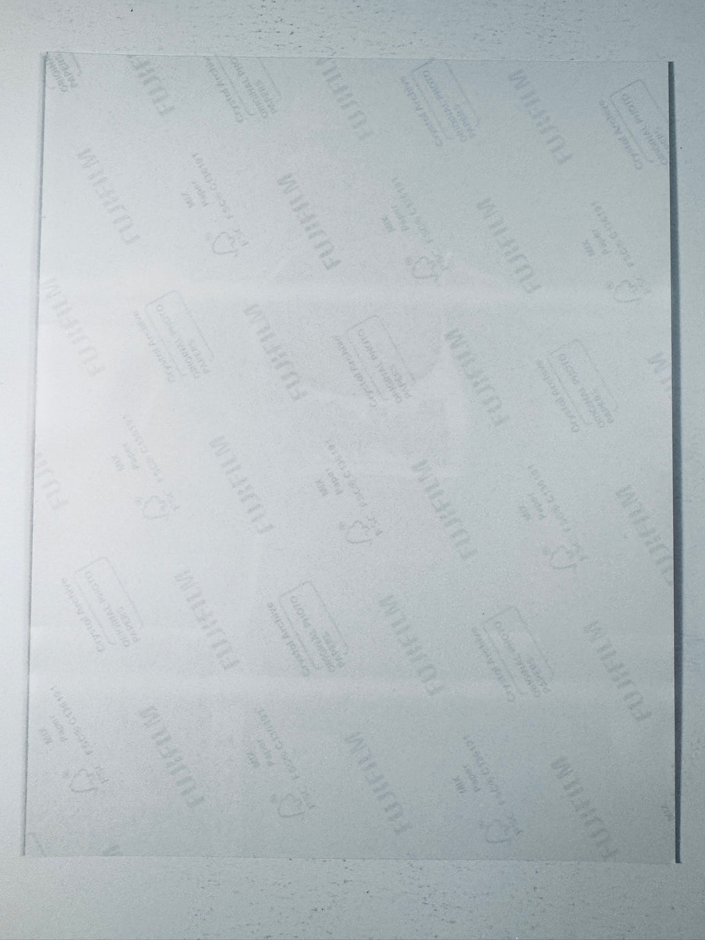 Fujifilm Crystal Archive photographic paper back surface showing the authentic backing and paper condition for the Ronda Rousey signed WWE photo.