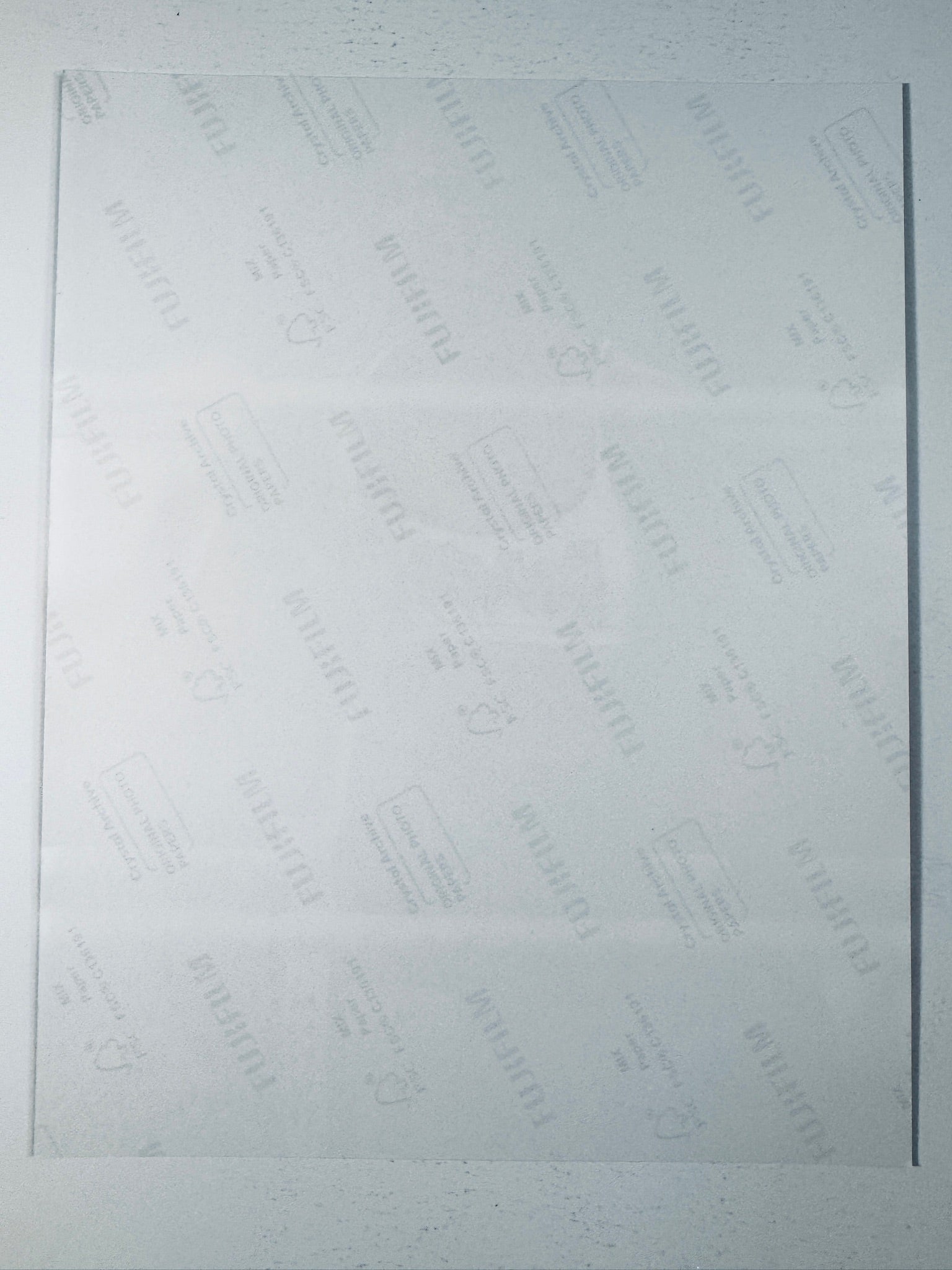 Fujifilm Crystal Archive photographic paper back surface showing the authentic backing and paper condition for the Ronda Rousey signed WWE photo.