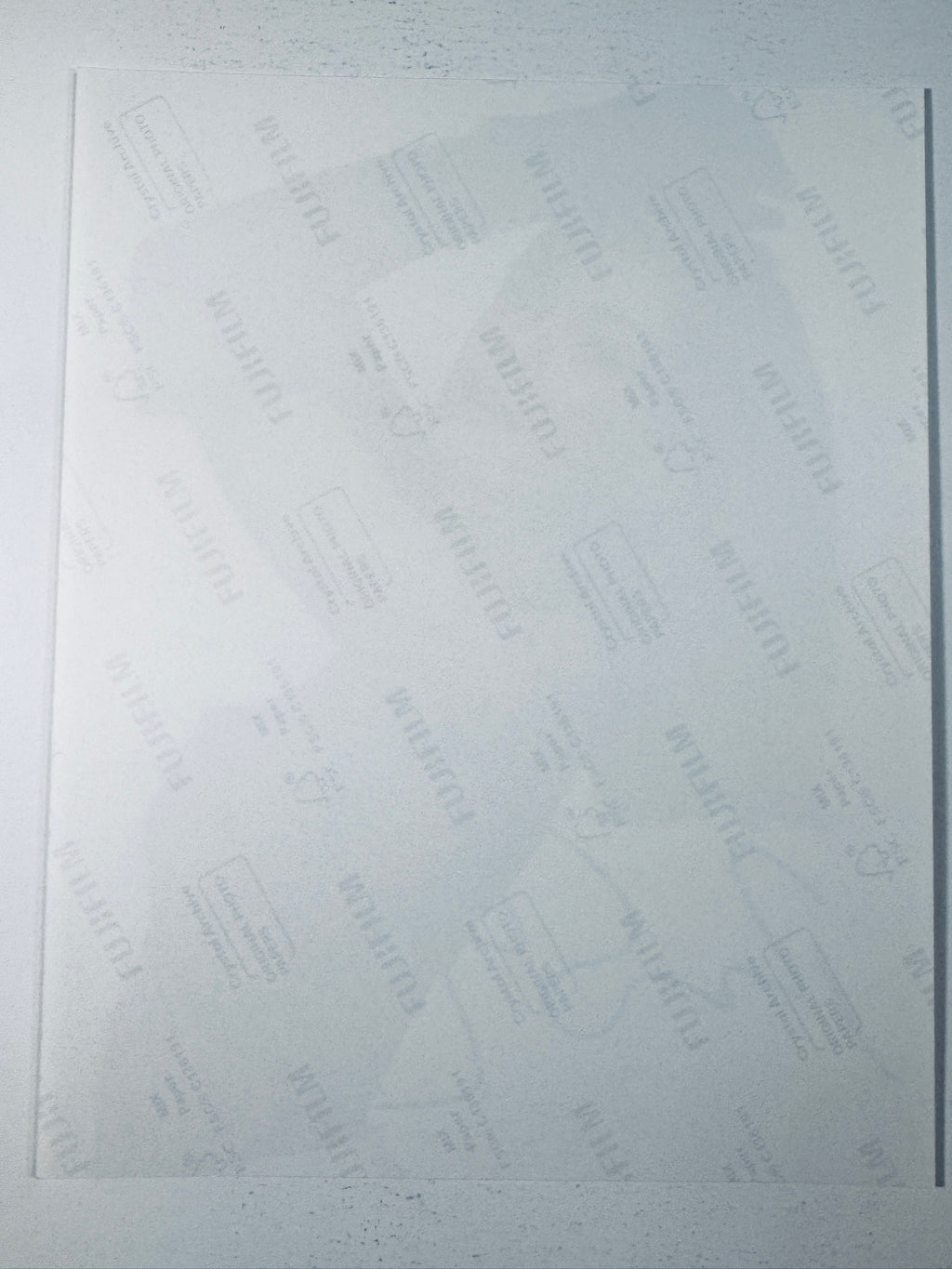 Fujifilm Crystal Archive photographic paper back surface showing the authentic backing and matte paper texture for the Rosamund Pike signed photo.
