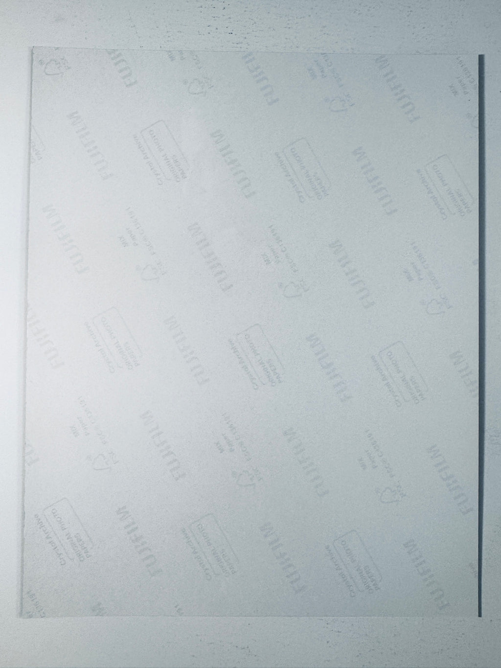Back condition view of the Fujifilm Crystal Archive paper for the Ruth Bader Ginsburg signed Supreme Court 8x10 photo.