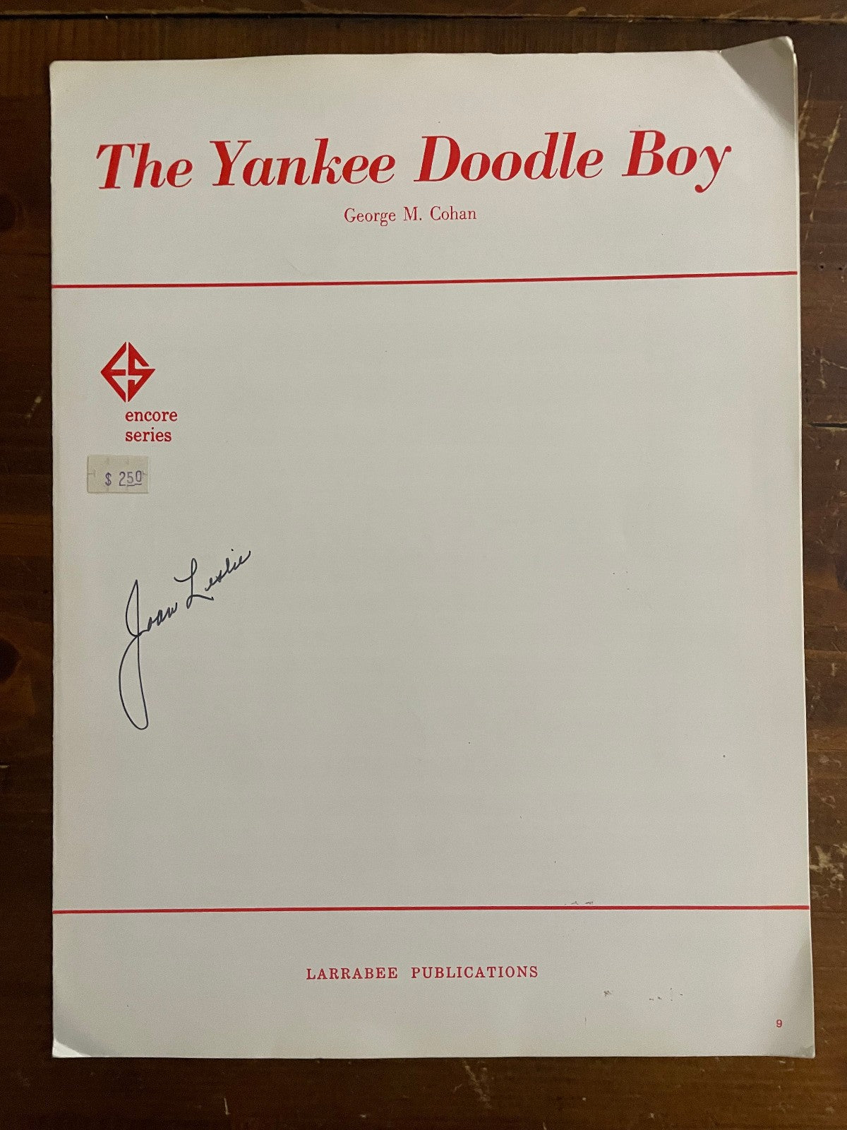 Joan Leslie Signed Autograph Signature 9x12 Vint Yankee Doodle Boy Music Sheet