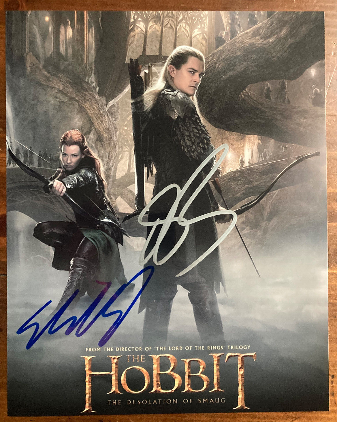 The Hobbit Signed Autograph Signatures Orlando Bloom & Evangeline Lilly 8x10