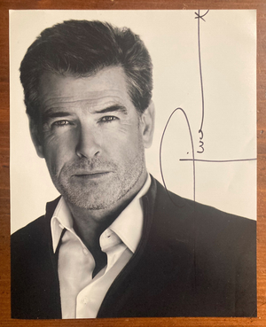 Pierce Brosnan Signed Autograph signature 8x10 B&W Glossy Photograph  James Bond