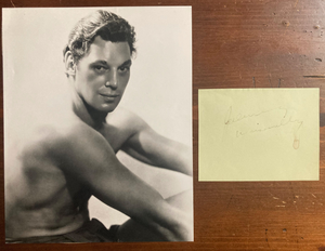 Johnny Weissmuller Signed Autograph Signature 5x4 Vintage Cut Autograph Paper