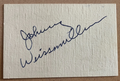 Johnny Weissmuller Signed Autograph Signature 3.5x2.25 Vintage Cut Paper Tarzan