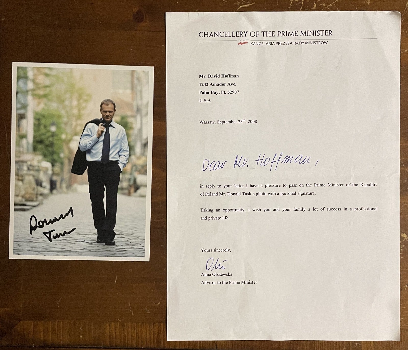 Donald Tusk Signed Autograph Signature 5x7 Color Glossy Photo Chancelor to PM