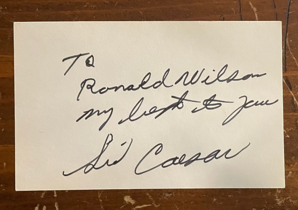 Sid Caesar Signed Autograph Signature 3x5 Index Card