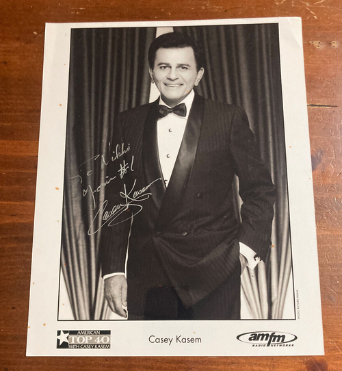 Casey Kasem Signed Autograph Signature 8x10 B&W Vintage Glossy Photograph