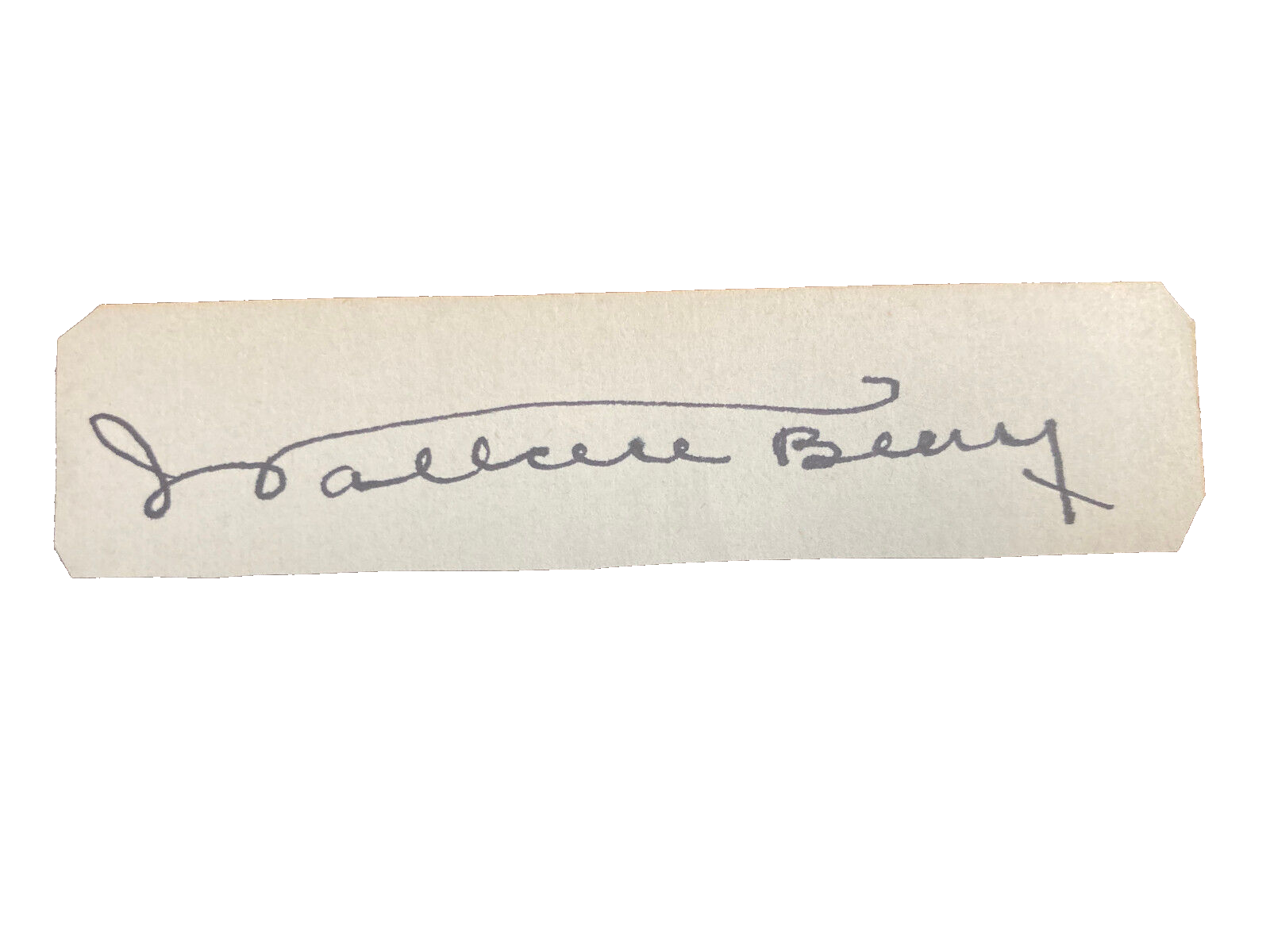 Wallace Beery Signed Autograph Signature 3.5x.75 Vintage Cut Paper