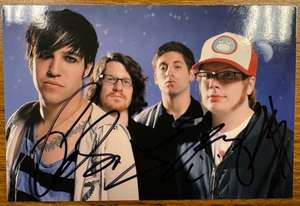 Fallout Boys all 4 Members Signed Autograph Signature 4x6 Photograph Pete Wentz+