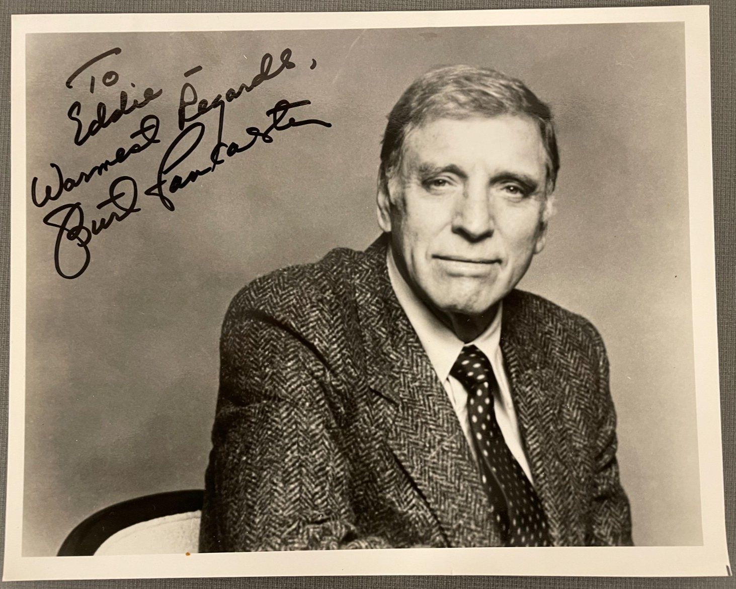 Burt Lancaster Signed Autograph 10x8 B&W Glossy Photograph