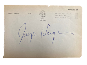 Ingrid Bergman Signed Autograph Signature Vintage 7.5x5 Dated Historical Paper