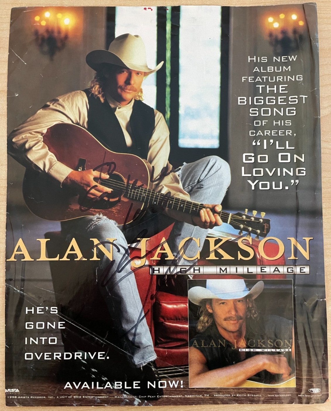 Alan Jackson Signed Autograph cut Magazine Cover Country Music Hall of Fame