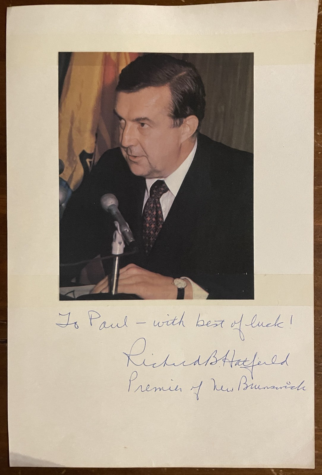 Richard B. Hatfield Signed Autograph Signature 7.25x11 Thick Stock Photo/paper