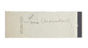 Tina Marshall Signed Autograph Signature 4.5x1.5 Open Hollywood Matchbook Vintag