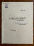 Eleanor Lansing Dulles Signed Autograph Signature Typed Official Letterhead