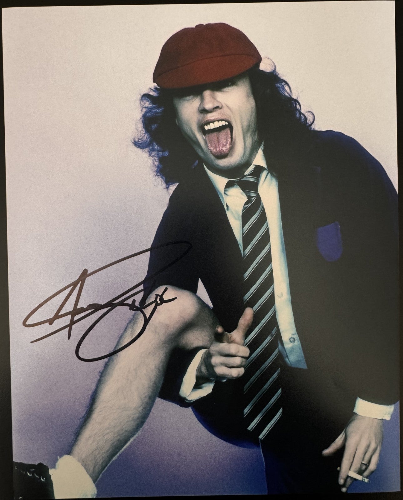Angus Young AC/DC Signed Autograph Signature 8x10 Matte Photograph COA