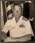 Adm Lee J. Baggett Jr Signed 8x10 Photo ?-Star Navy CINCLANT Cold War Era