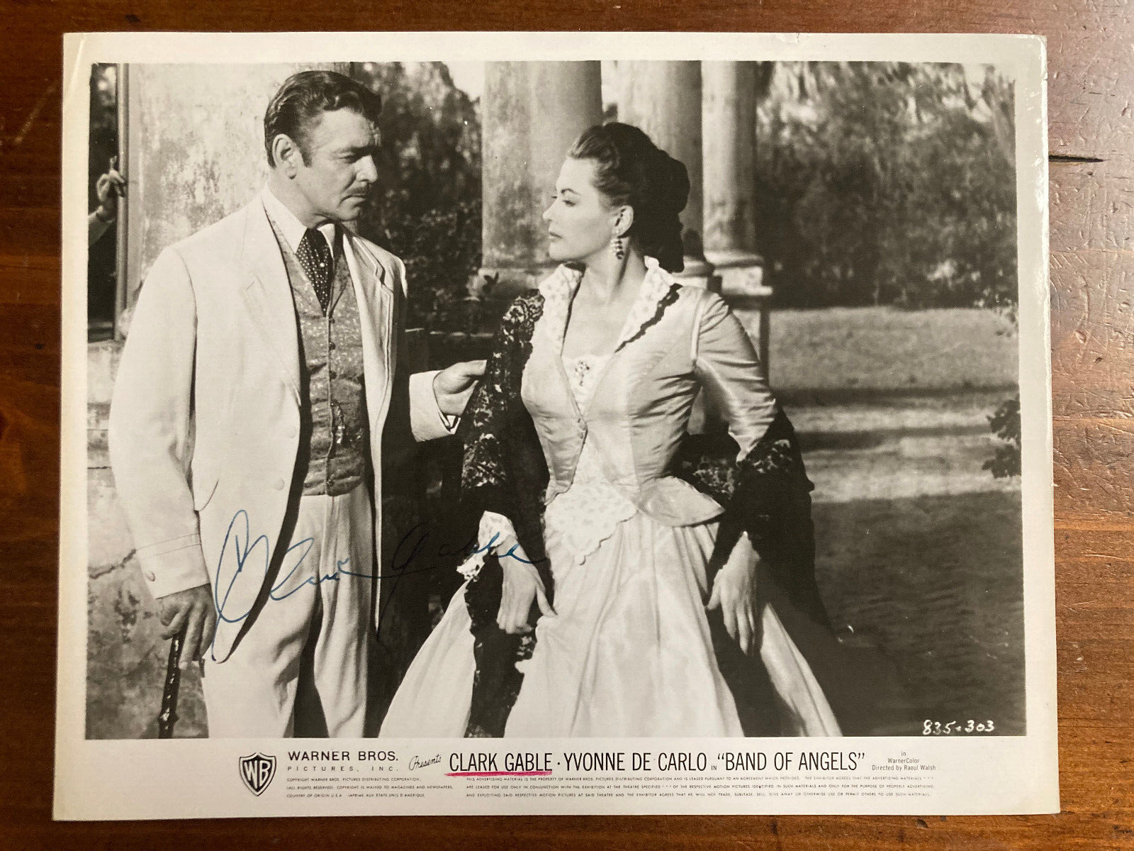 Clark Gable Signed Autograph Signature Vintage 10x8 Band of Angels B&W Glossy