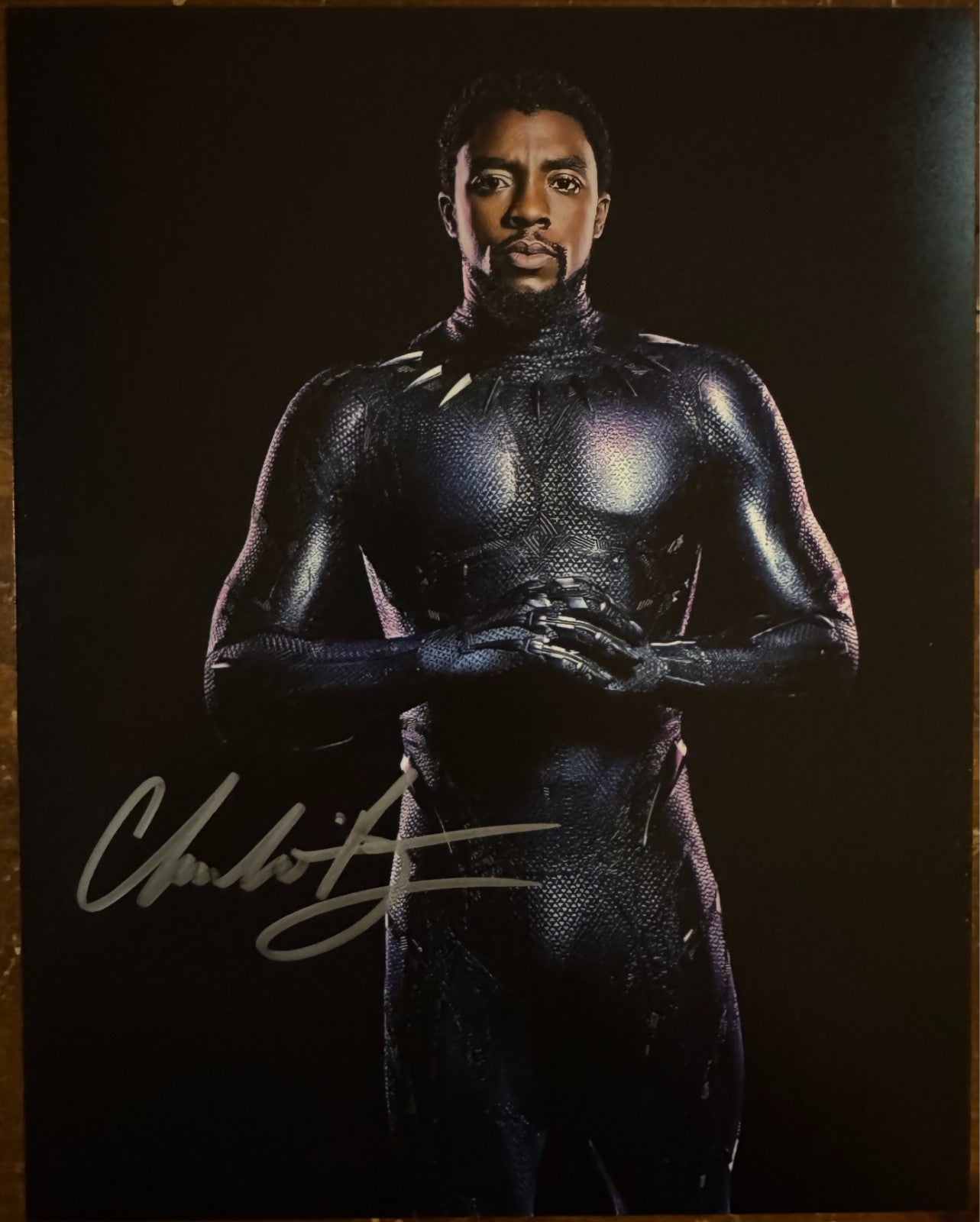 Chadwick Boseman Black Panther Signed Autograph Signature 8x10 Matte Photo COA