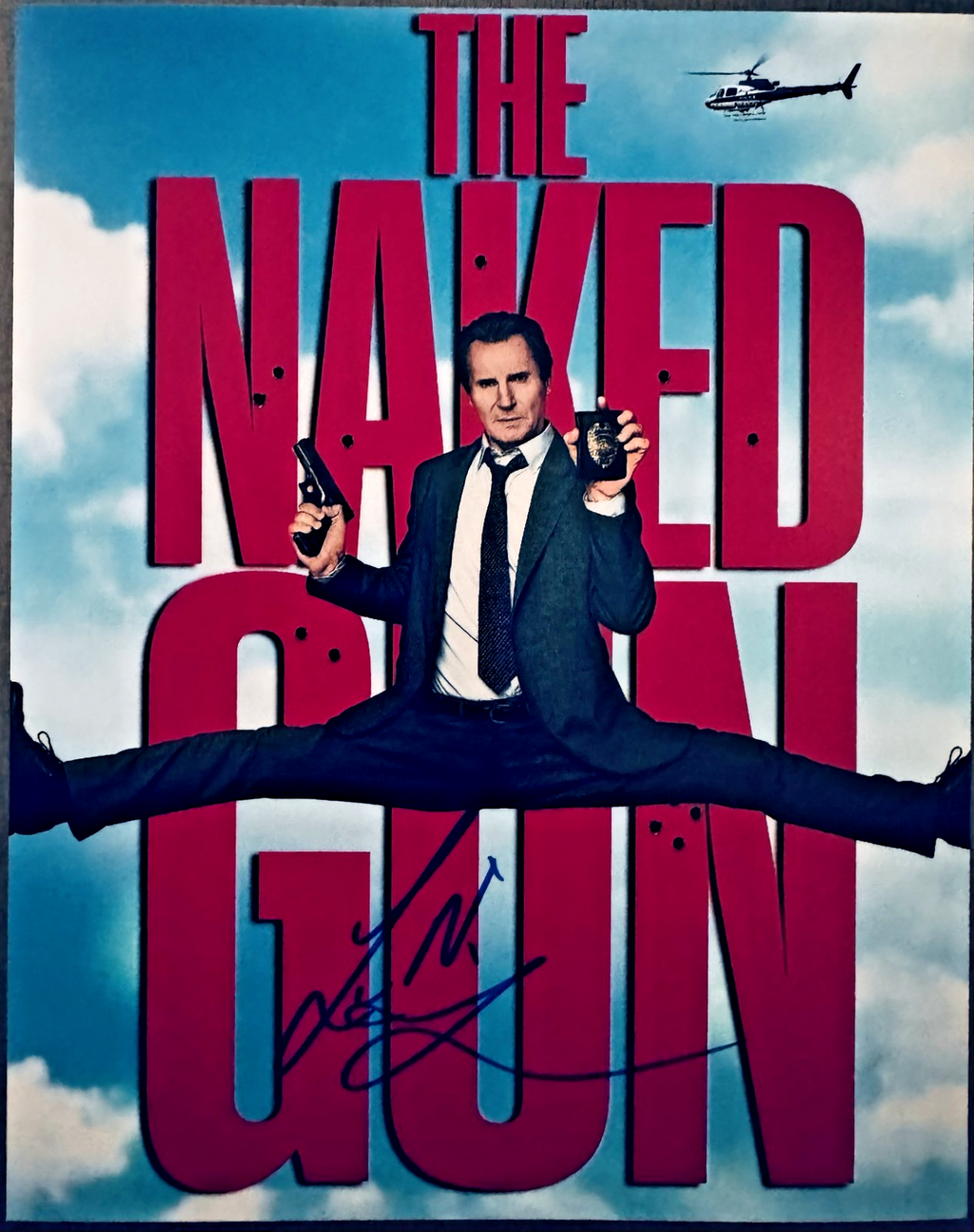 Liam Neeson Naked Gun Signed Autographed Signature 8x10 Matte Photograph COA