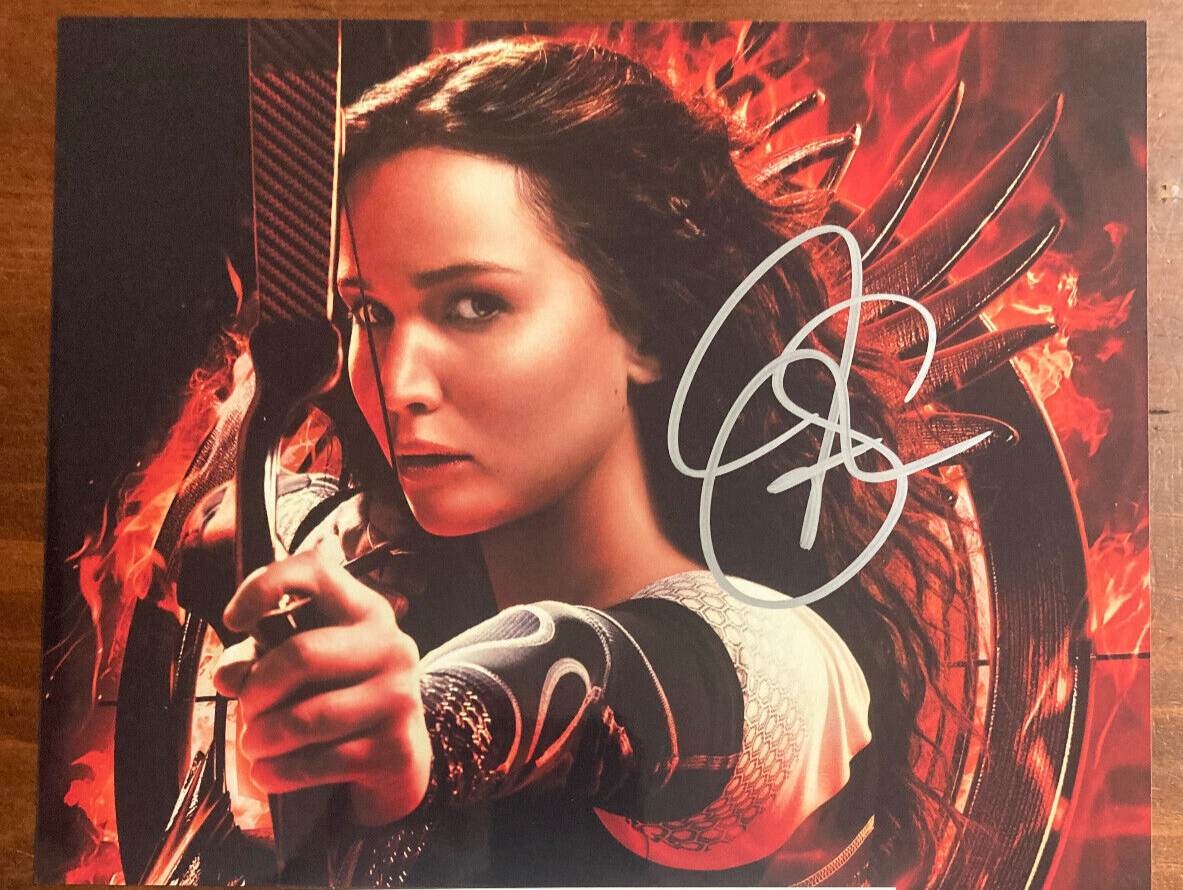 Jennifer Lawrence Autograph Signature Signed 8x10 Color The Hunter Games w/ COA