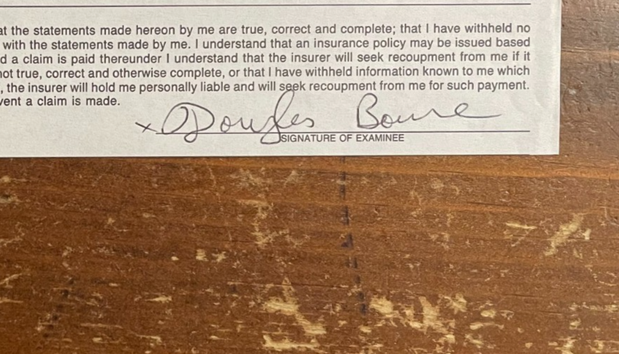 Douglas Bourne Signed Autograph Signature for A Class Act Pre-production Orig