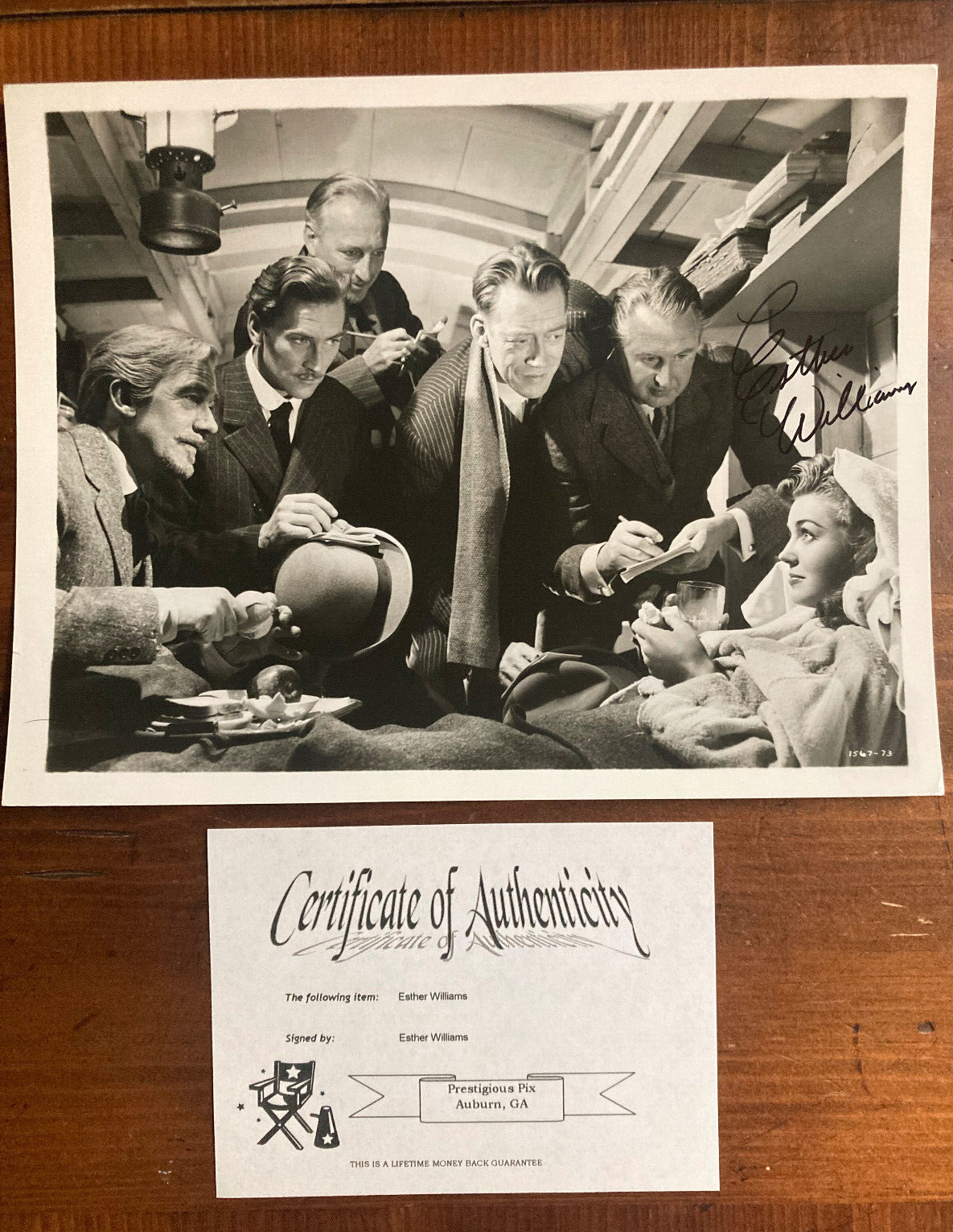 Esther Williams Signed Autograph Signature 10x8 B&W Vintage Glossy Photo W/ COA