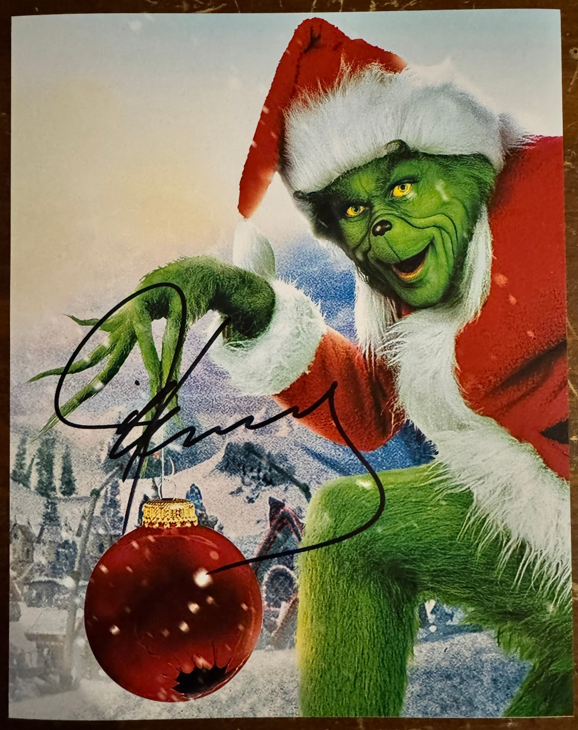 Jim Carrey signed Autographed Signature 8x10 Matte The Grinch Photograph COA