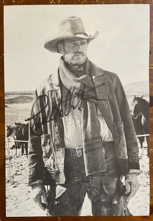 Charlton Heston Signed Autograph Signature 7.5x11 B&W Magazine Photo Will Penny