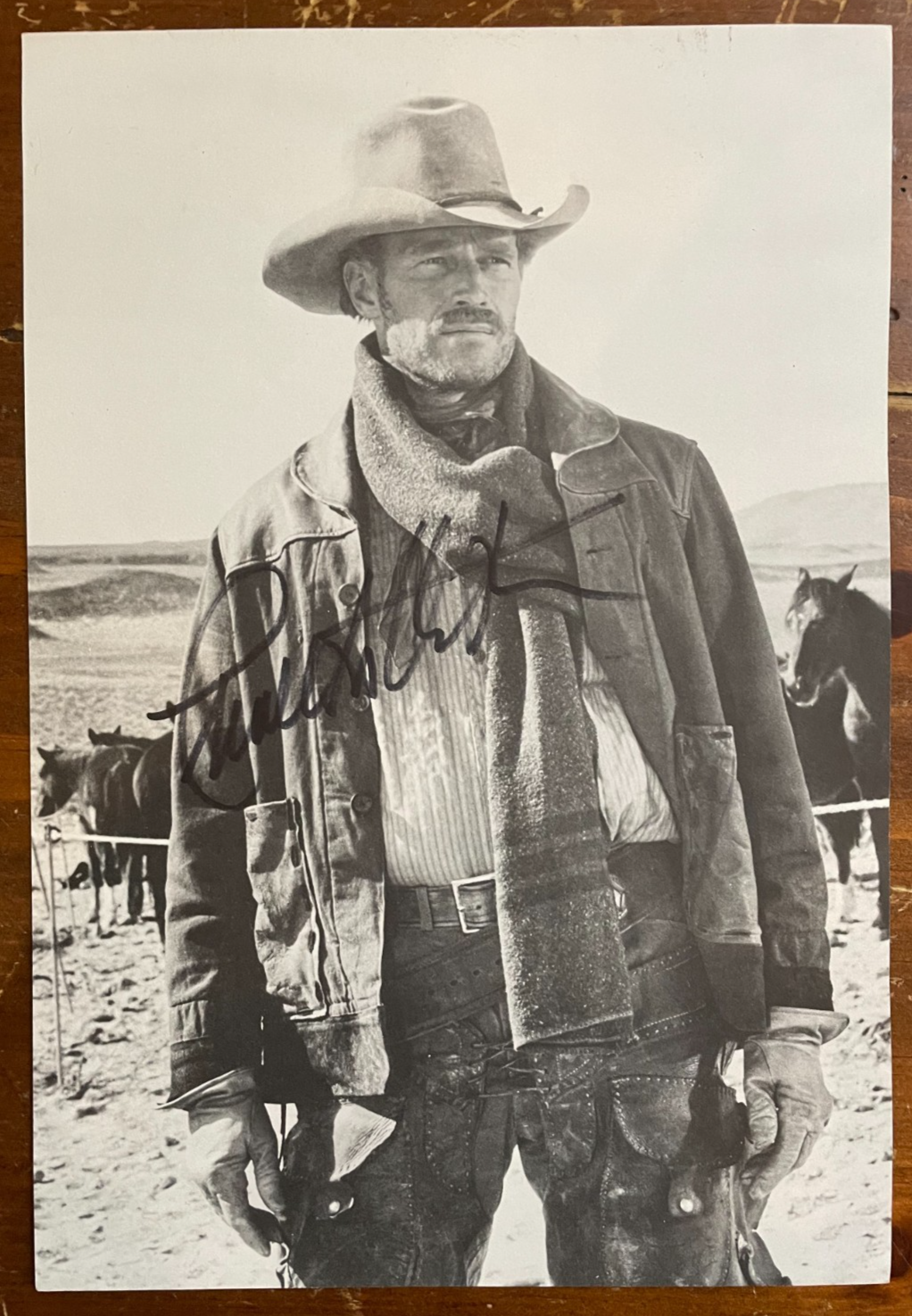 Charlton Heston Signed Autograph Signature 7.5x11 B&W Magazine Photo Will Penny