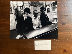 Ray Charles Signed Autograph Signatures on 3.5x2 Card with the Blues Brothers