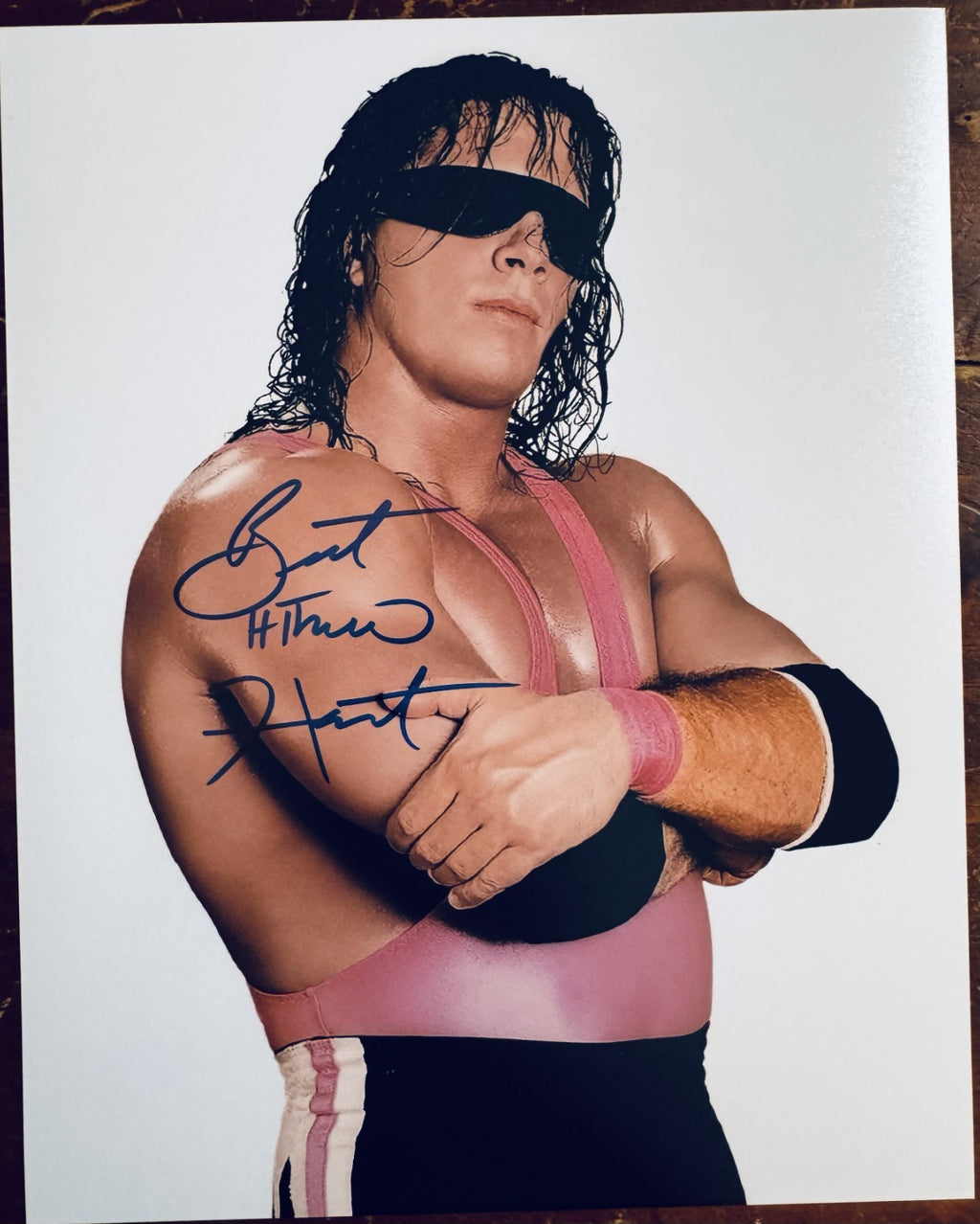 Bret Hitman Hart WWE Signed Autographed Signature 8x10 Matte Photograph COA
