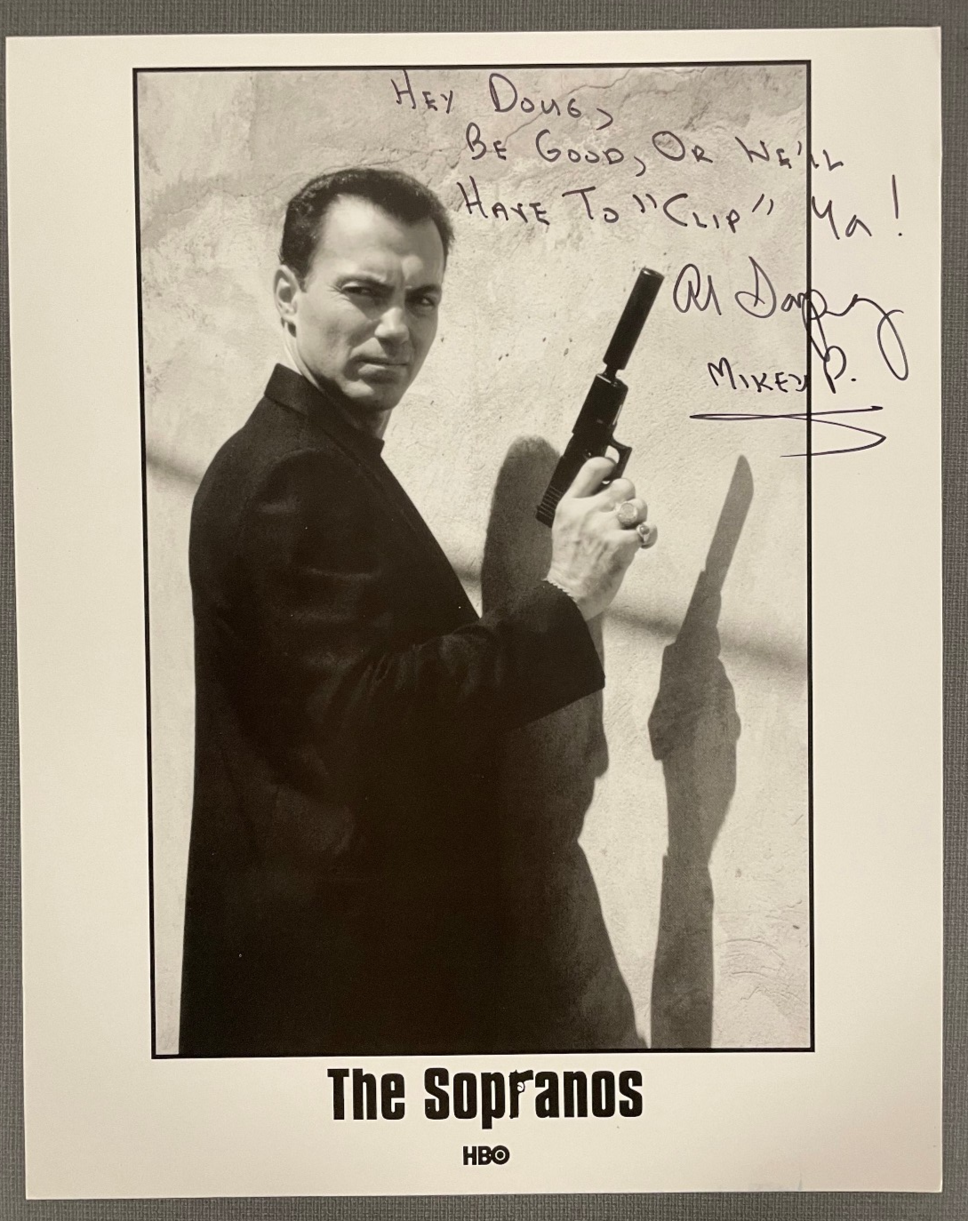 Al Sapienza Signed Autograph 8x10 B&W Glossy Photograph Mikey P of The Sopranos