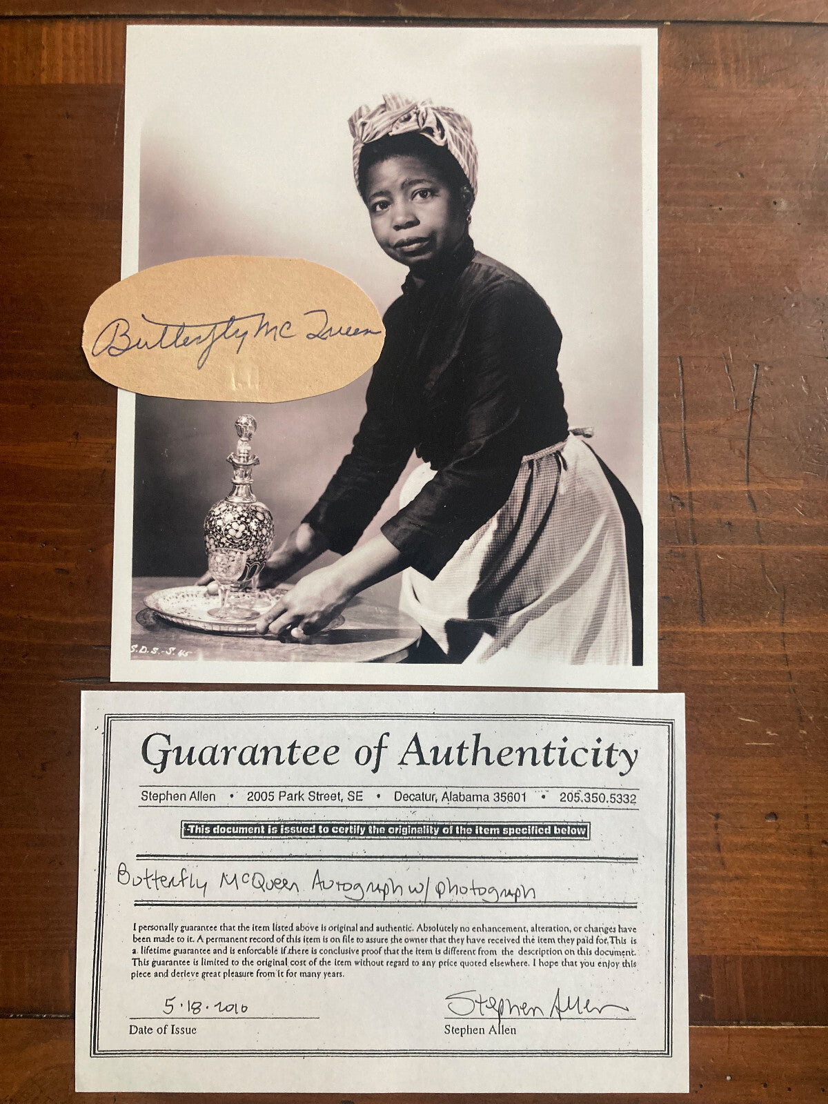 Butterfly McQueen Signed Autograph Vintage Cut Paper w COA Gone with the Wind