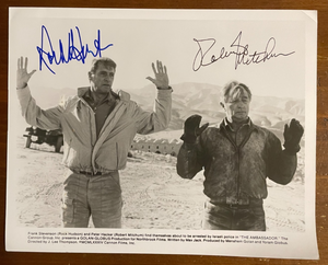 Rock Hudson Robert Mitchum Signed Autograph Signatures 10x8 The Ambassador Photo