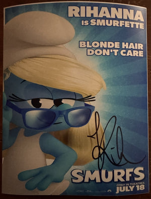 Rihanna Signed Autographed Signature 8x10 Matte Smurfs Photograph COA
