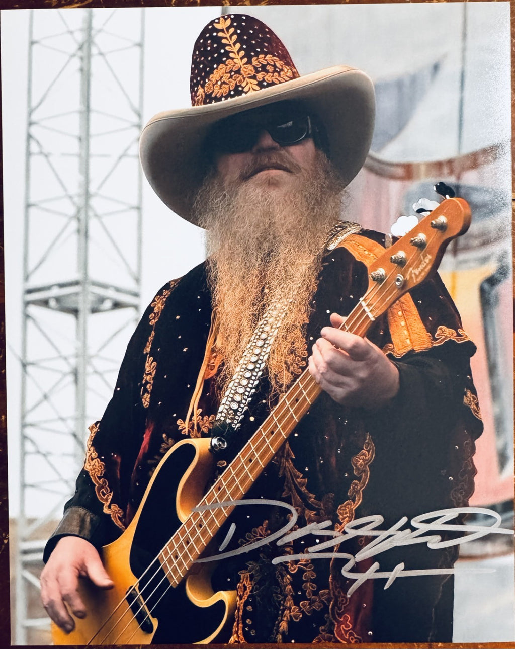 Dusty Hill ZZ Top Signed Autographed Signature 8x10 Matte Photograph COA