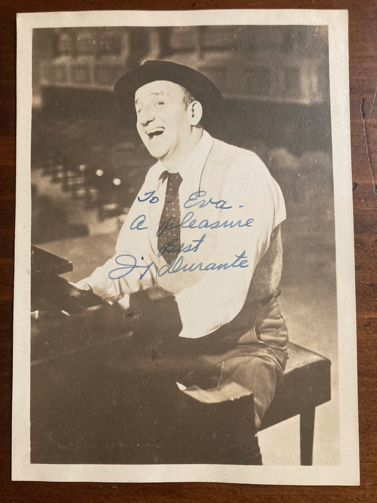 Jimmy Durante Signed Autograph Signature 5x7 Vintage B&W Glossy Photograph