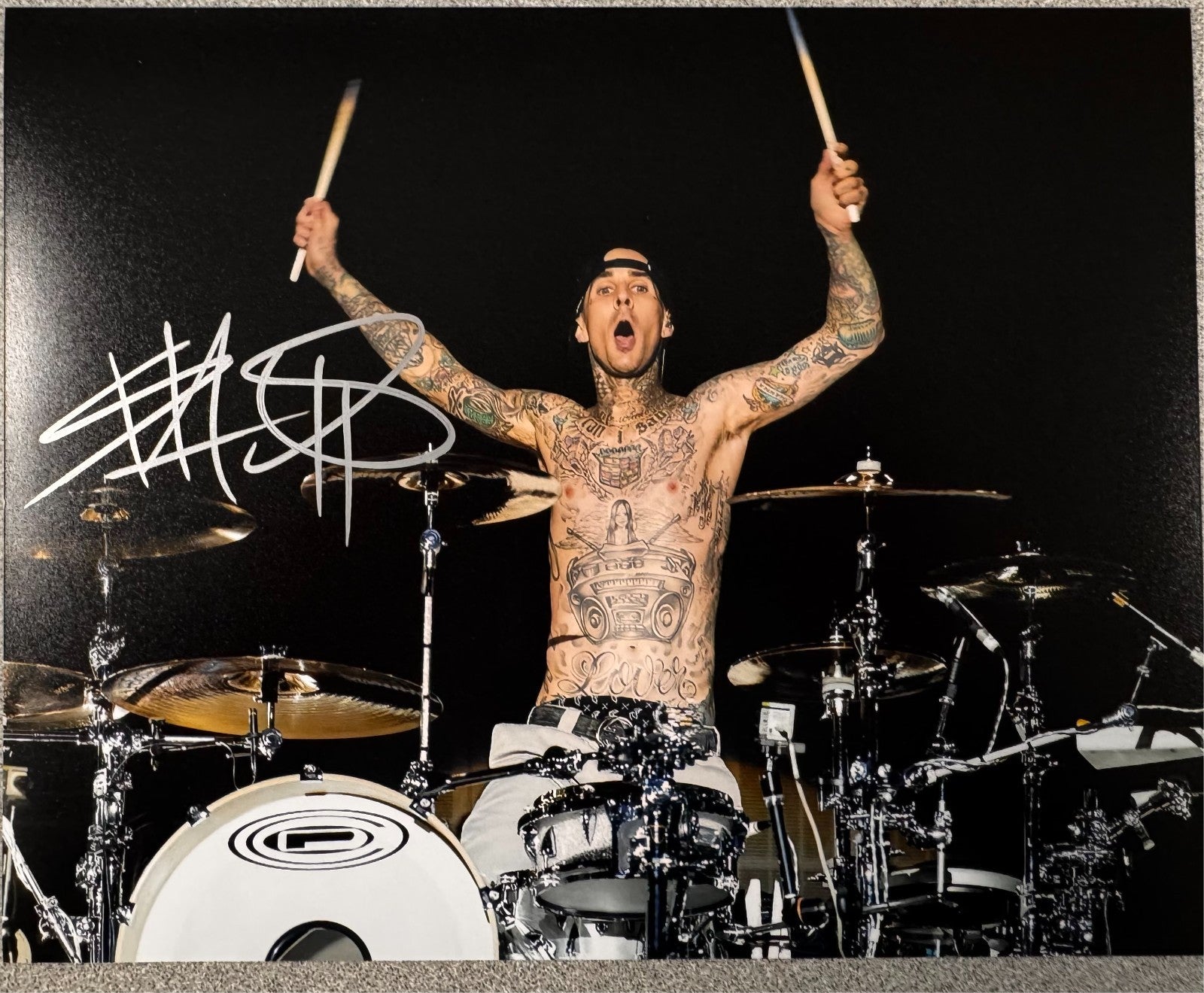 Travis Barker Blink 182 Signed Autograph Signature 8x10 Matte Photograph COA