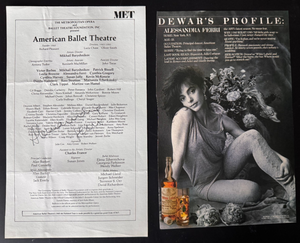 Alexandra Ferri Signed Autograph Signature Metropolitan Opera American Ballet Pg