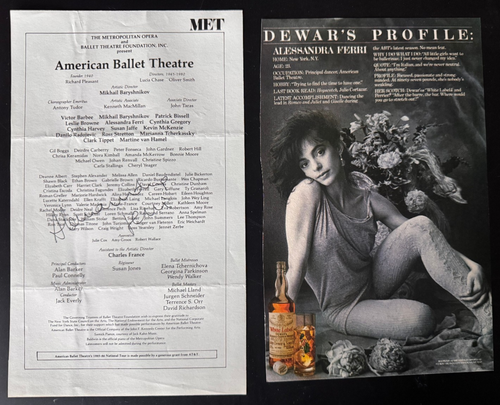 Alexandra Ferri Signed Autograph Signature Metropolitan Opera American Ballet Pg