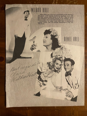 Wilbur Hall Signed Autograph Signature on cut Vintage Magazine page